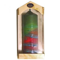 Safed Pillar Candle 2 X 6" Rainbow Green