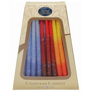 Safed Deluxe Chanukah Candles- Multicolor: israeliproducts.com