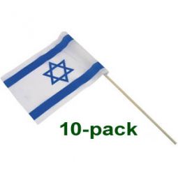 Israeli Flag on a Stick- Cloth 10 pk