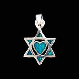 Silver Magen David with Heart