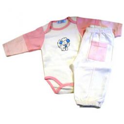 Baby Onesie & Pants Set- Pink
